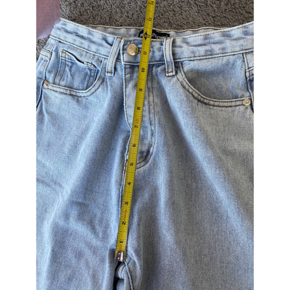 PrettyLittleThing light wash straight jeans, super high rise, size 4 - Picture 11 of 15